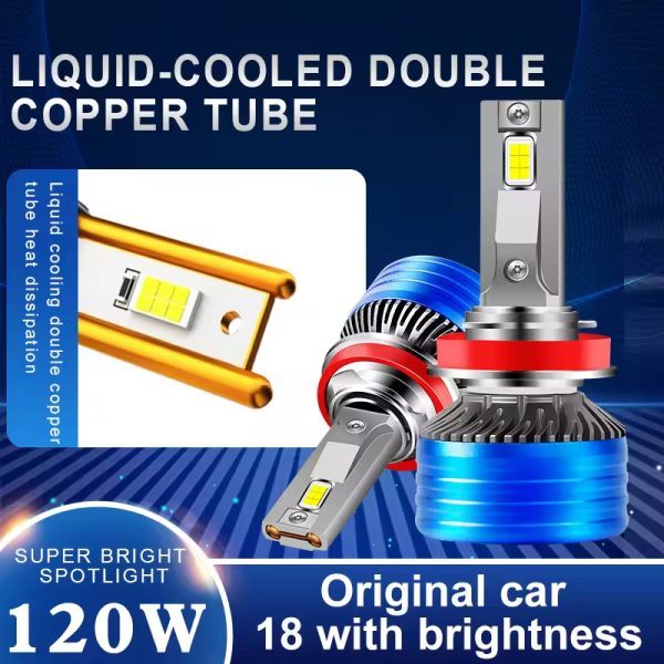 Mini Size Car Led Headlight 12/24V 120w Pair Aluminum 2700k to 3500k Car Led Headlight Bulb - 图片 2