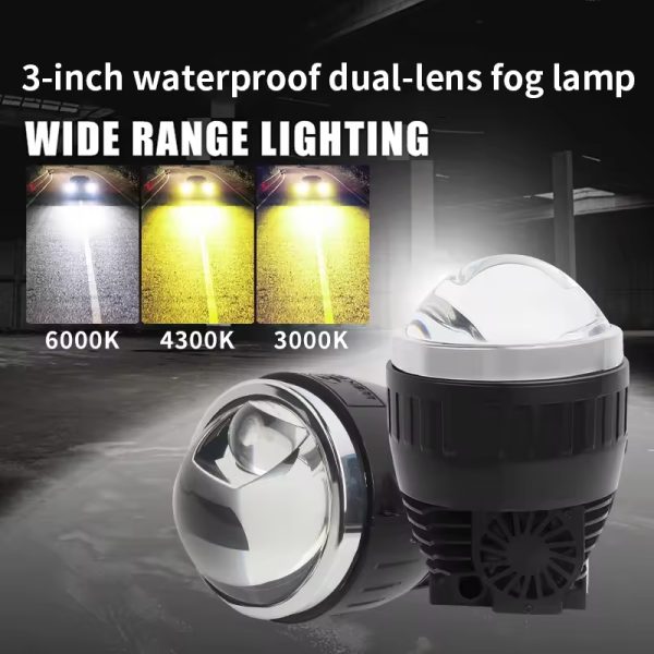 Wekwolf W300+1 with Fan 3inch LED Auto Lighting Super High Power Projector Lens Fog Light High Low Beam Front Fog Light - 图片 3