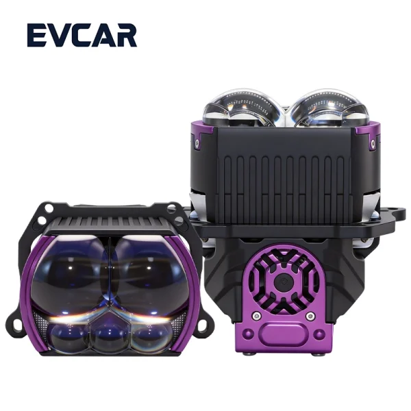 Universal Upgraded 3-Inch Square LED Headlight — 5-Eye Lens, Dual Direct-Beam, Laser-Enhanced, High/Low Beam Integrated