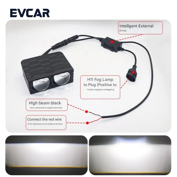 Universal 70W Dual-Lens LED Spotlights — Auxiliary Headlights, Grille Lights, and External Spotlights for Pickups and Trucks - 图片 3