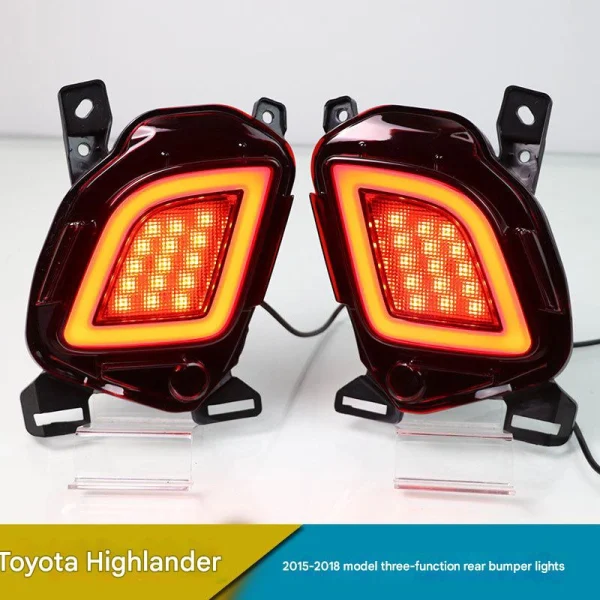 Compatible with 2015–2019 Toyota Highlander: LED Rear Bumper Lights (Modification Kit) — Bumper Lamps, Rear Fog Lights, and Turn Signals - 图片 2