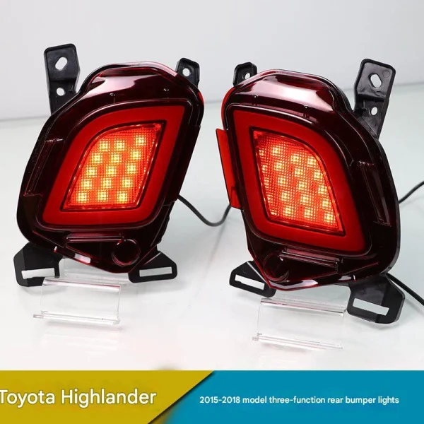 Compatible with 2015–2019 Toyota Highlander: LED Rear Bumper Lights (Modification Kit) — Bumper Lamps, Rear Fog Lights, and Turn Signals - 图片 3