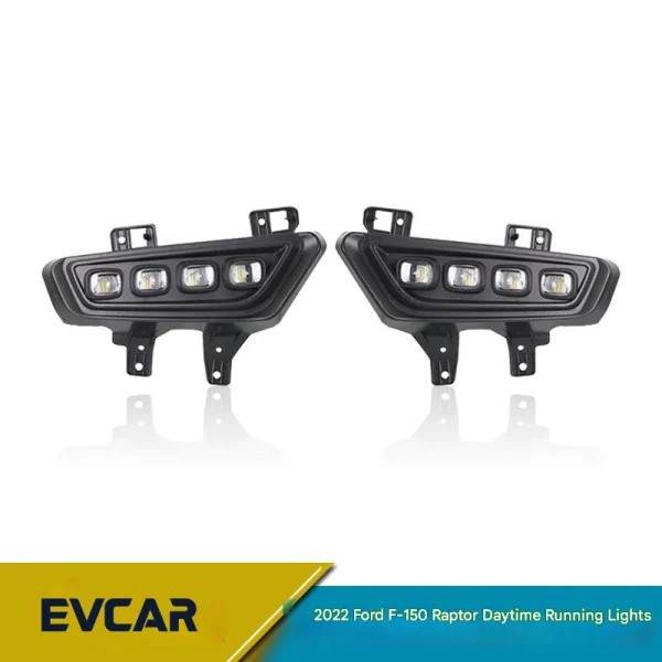 Compatible with 2022 Ford F-150 Raptor — "Four-Eye" Style, Leather-Texture Finish — Dual-Color LED Daytime Running Lights with Sequential Turn Signals (Modification Kit) - 图片 5
